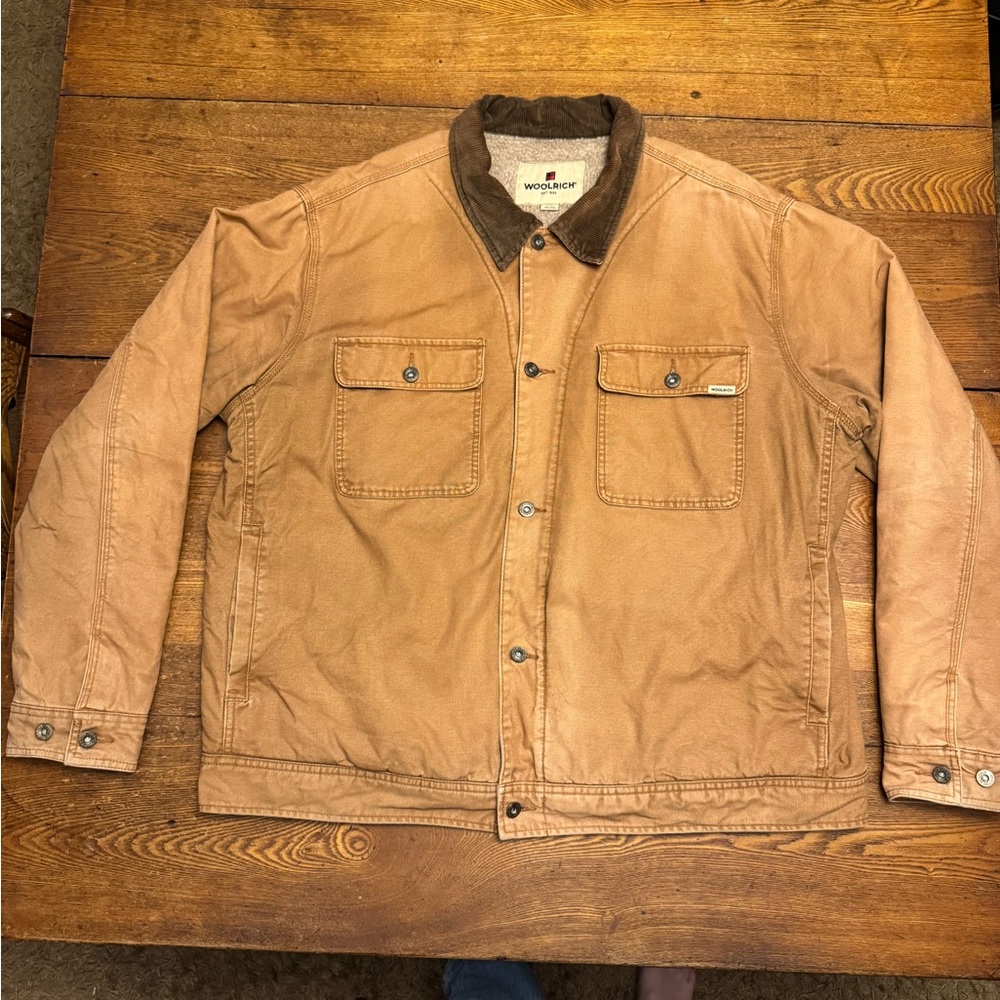 Woolrich Sherpa lined canvas work coat XXL
